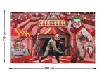 mur d'image photocall motifs clowns d'horreur 1.8x1.1m