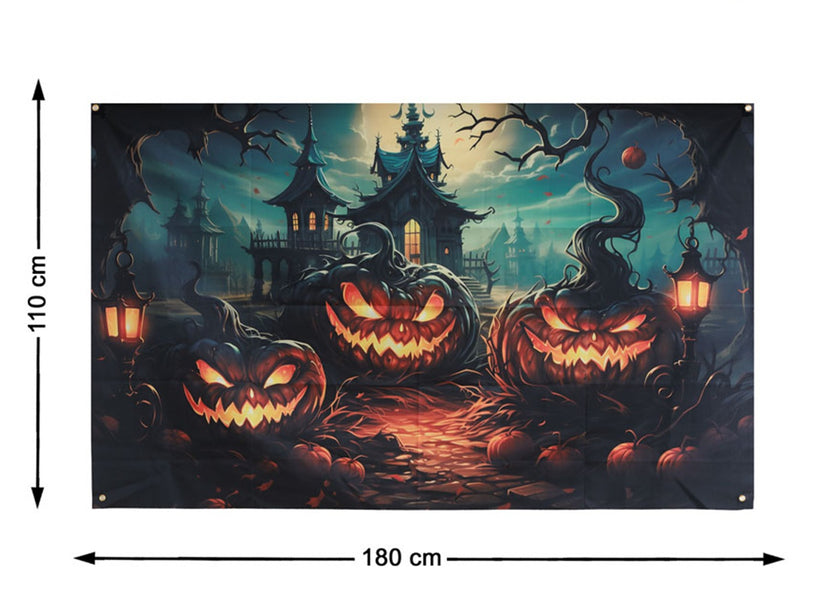 mur d'image photocall motifs citrouilles 1.8x1.1m