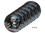 lot de 6 assiettes squelette halloween en carton 18cm