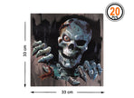 lot de 20 serviettes squelette halloween en papier 33x33cm