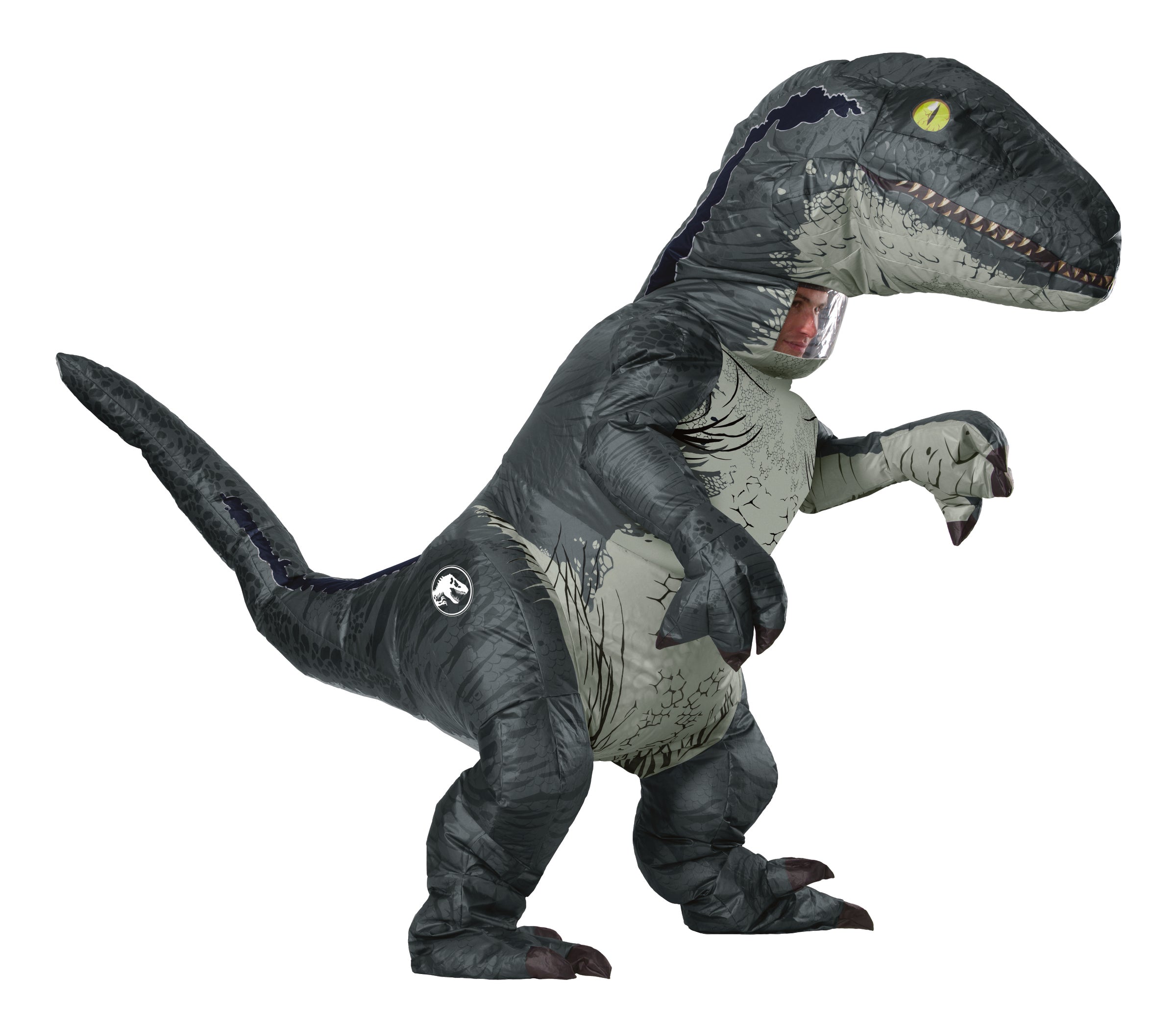 Déguisement dinosaure Vélociraptor Blue gonflable prestige adulte - Jurassic World