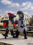 Déguisement dinosaure Vélociraptor Blue gonflable prestige adulte - Jurassic World