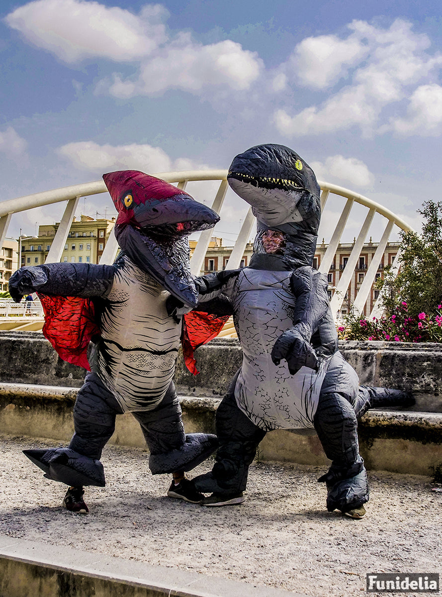 Déguisement dinosaure Vélociraptor Blue gonflable prestige adulte - Jurassic World