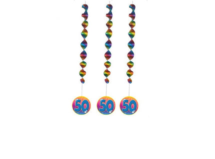 lot de 3 suspensions métallisées anniversaire 50 ans 1m10