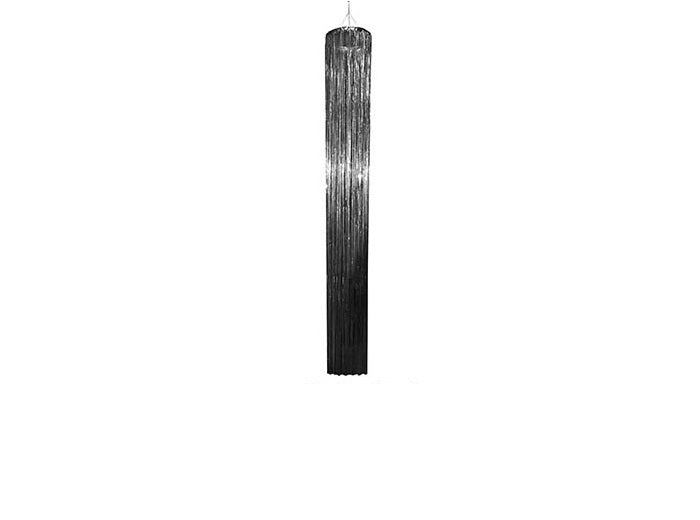 suspension métallisée cylindrique 30cm x 2m37 argent
