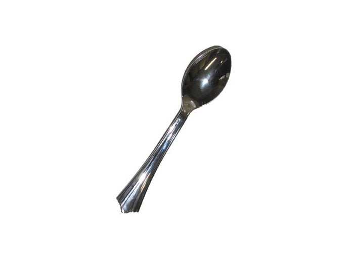lot de 12 cuillères en plastique 16cm argent
