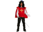 déguisement de mousquetaire rouge blanc 2pcs homme