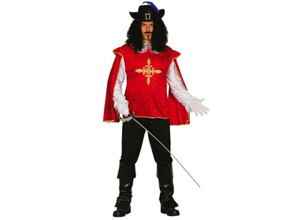 déguisement de mousquetaire rouge blanc 2pcs homme