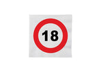 lot de 16 serviettes 18 ans en papier 33cm