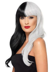 Perruque sorcière deluxe blanche et noire femme
