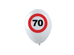 lot de 12 ballons 70 ans blanc