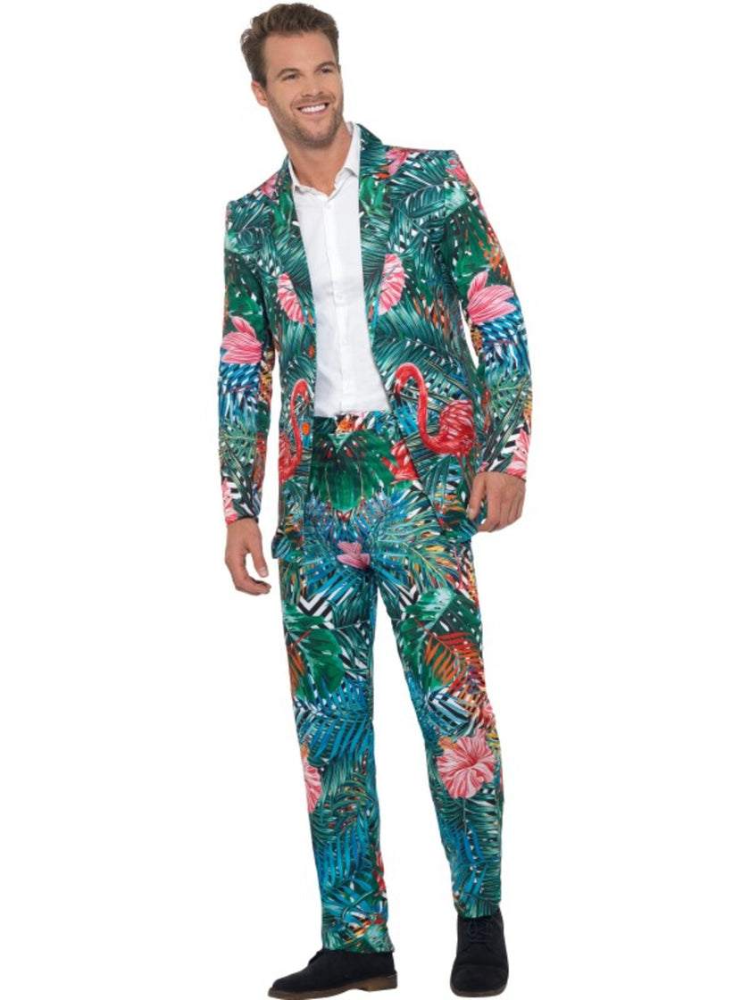 Costume Hawaï avec flamant rose