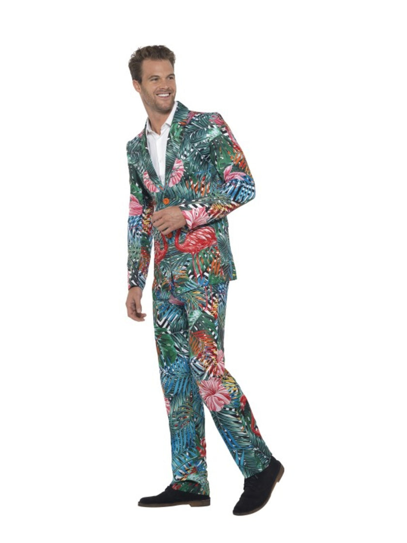 Costume Hawaï avec flamant rose