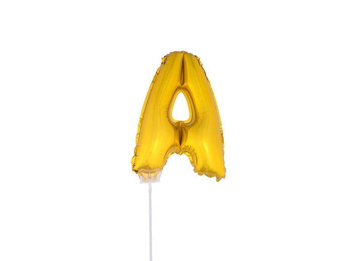 ballon lettre a en aluminium avec bâton 41cm or