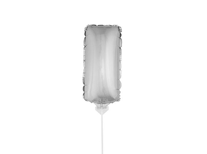 ballon lettre i en aluminium avec bâton 41cm argent