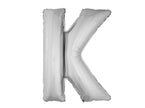 ballon lettre k en aluminium 1m argent