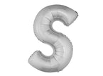 ballon lettre s en aluminium 1m argent