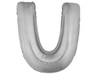 ballon lettre u en aluminium 1m argent