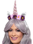Serre-tête corne de licorne violette adulte