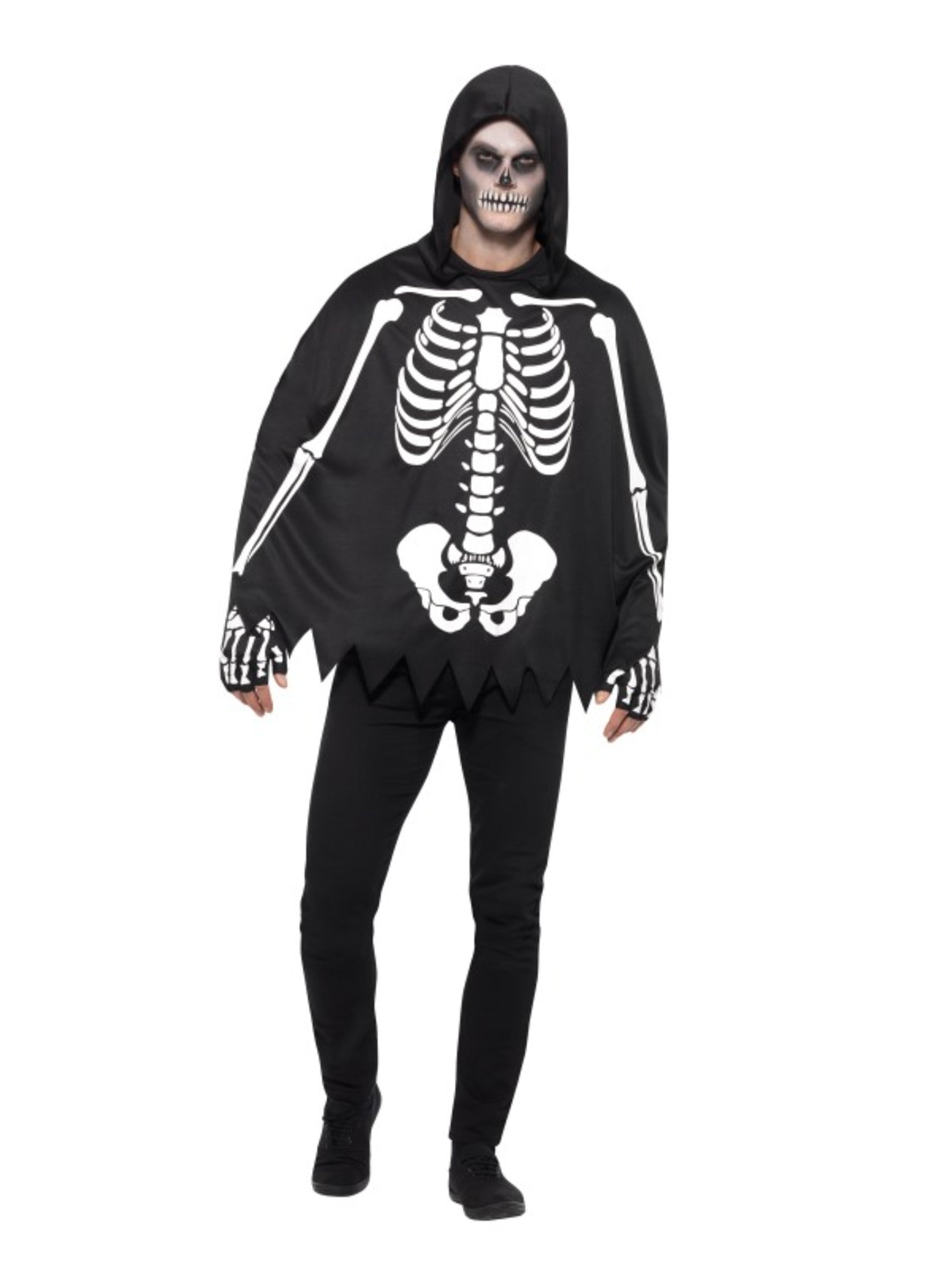 Poncho squelette adulte