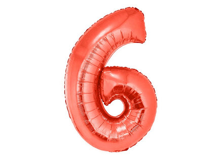 ballon chiffre 6 en aluminium rouge 1m