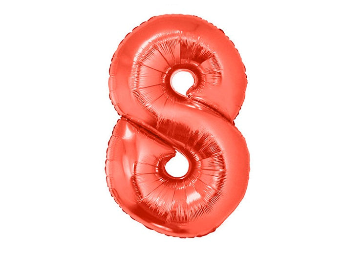 ballon chiffre 8 en aluminium rouge 1m
