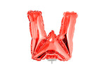 ballon lettre w en aluminium avec bâton 41cm rouge