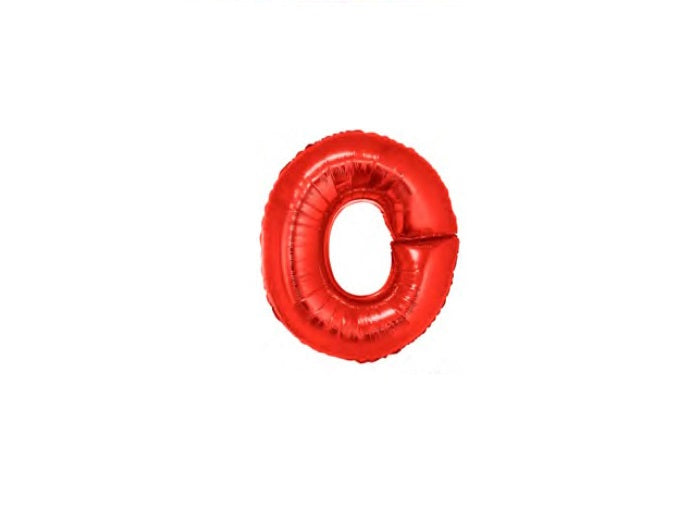 ballon lettre o en aluminium 1m rouge