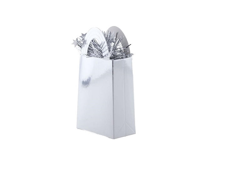 poids pour ballon sac cadeau argent brillant 12cm