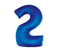 ballon chiffre 2 en aluminium bleu 1m