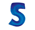 ballon chiffre 5 en aluminium bleu 1m