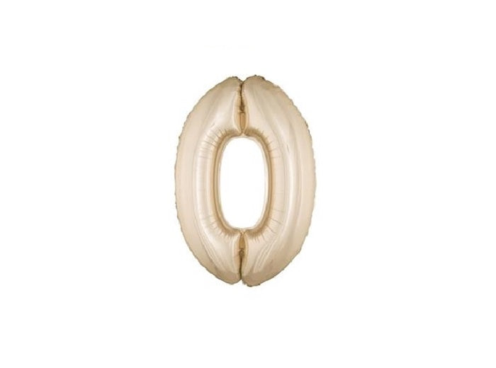 ballon chiffre 0 en aluminium champagne 1m