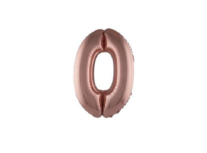 ballon chiffre 0 en aluminium cuivre 1m