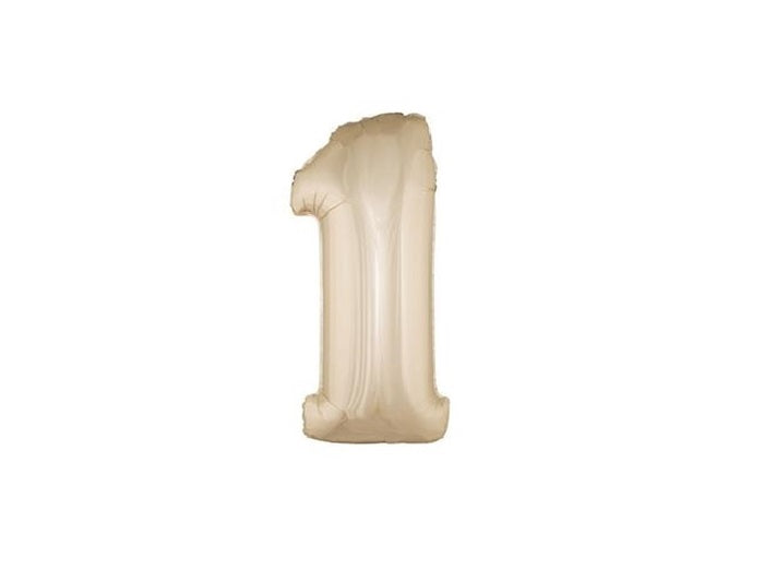 ballon chiffre 1 en aluminium champagne 1m