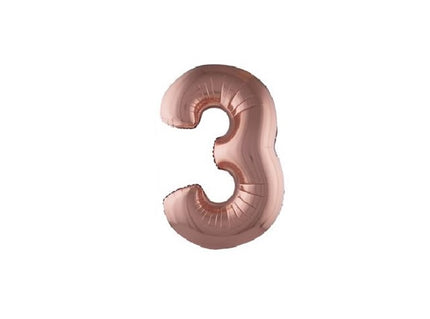 ballon chiffre 3 en aluminium cuivre 1m