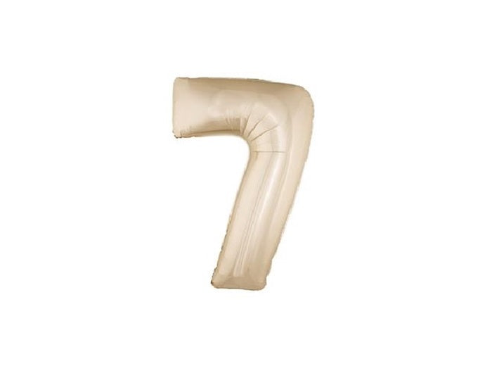 ballon chiffre 7 en aluminium champagne 1m