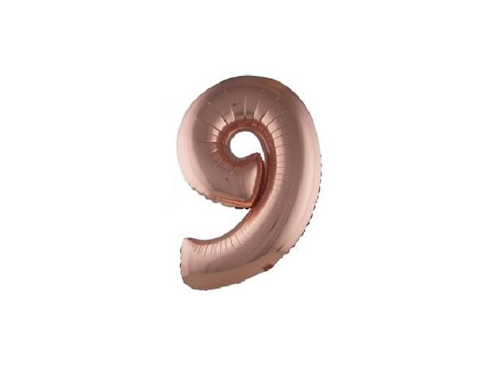ballon chiffre 9 en aluminium cuivre 1m