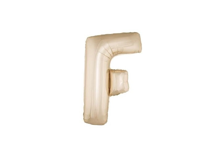 ballon lettre f en aluminium 1m champagne