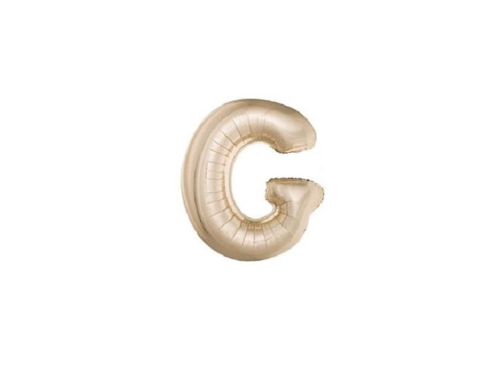 ballon lettre g en aluminium 1m champagne