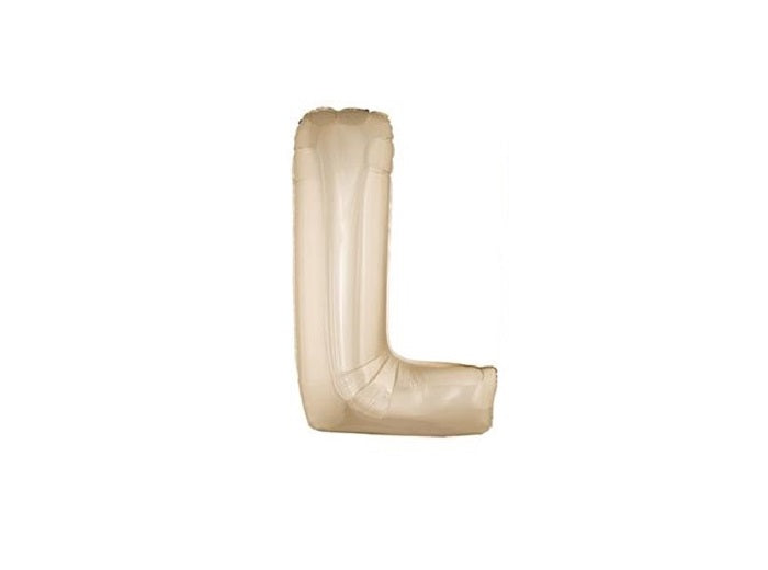 ballon lettre l en aluminium 1m champagne