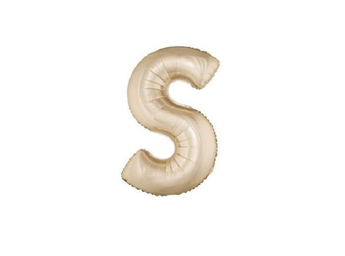 ballon lettre s en aluminium 1m champagne