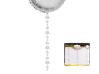 ruban pour ballon motifs étoiles argent 2m