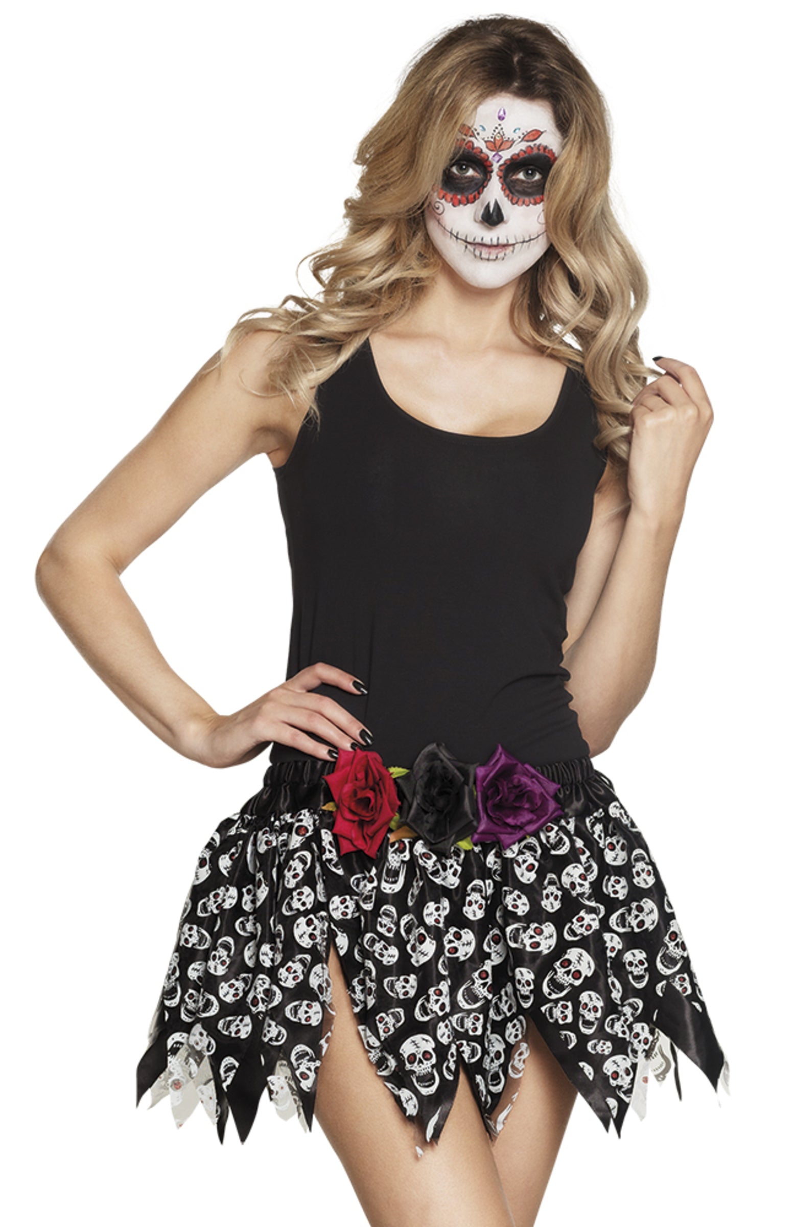 Jupe noire jour des morts femme