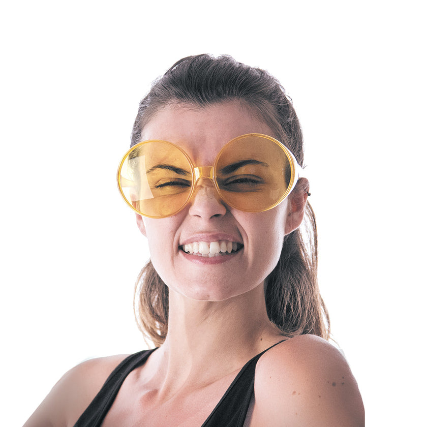 LUNETTES HIPPY JAUNES GEANTES