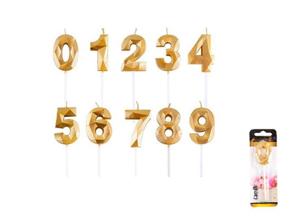 bougie anniversaire sur bâton chiffre 7 or 5cm