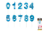 bougie anniversaire sur bâton chiffre 2 bleu 5cm