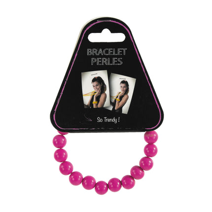 BRACELET PERLES ROSE