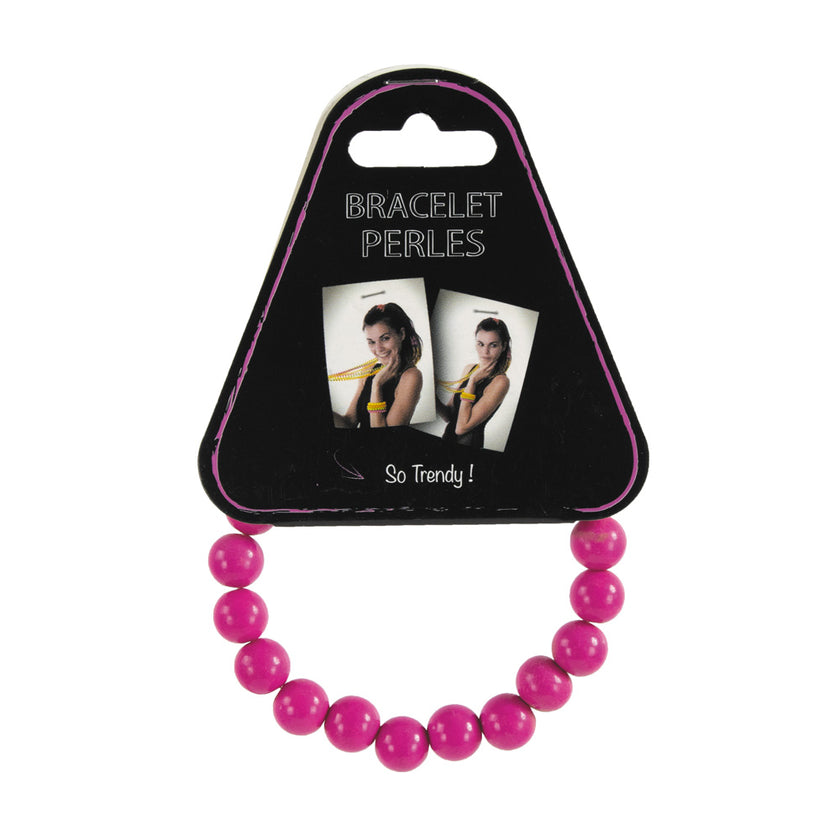 BRACELET PERLES ROSE