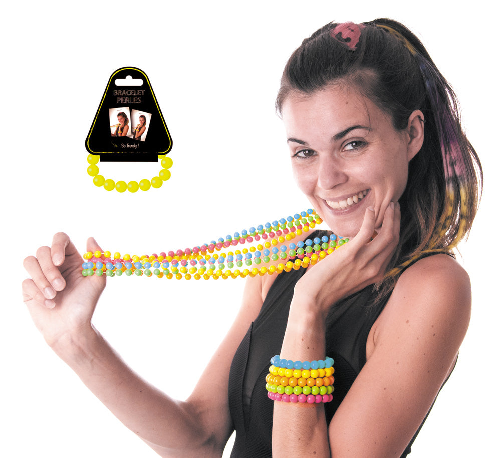 BRACELET PERLES JAUNE