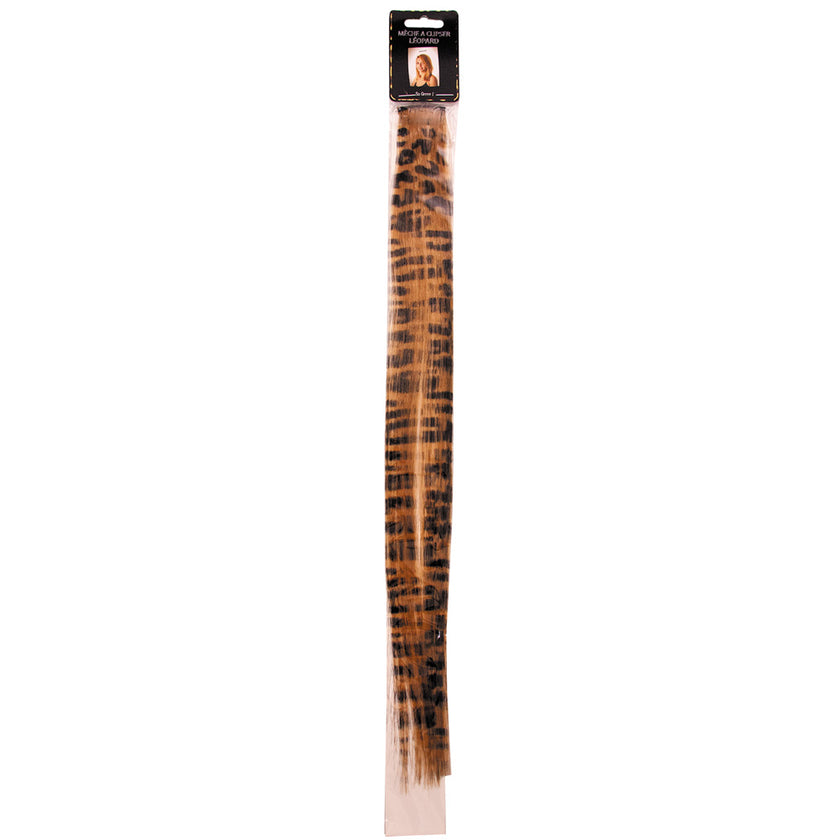 MECHE A CLIPSER LEOPARD MARRON
